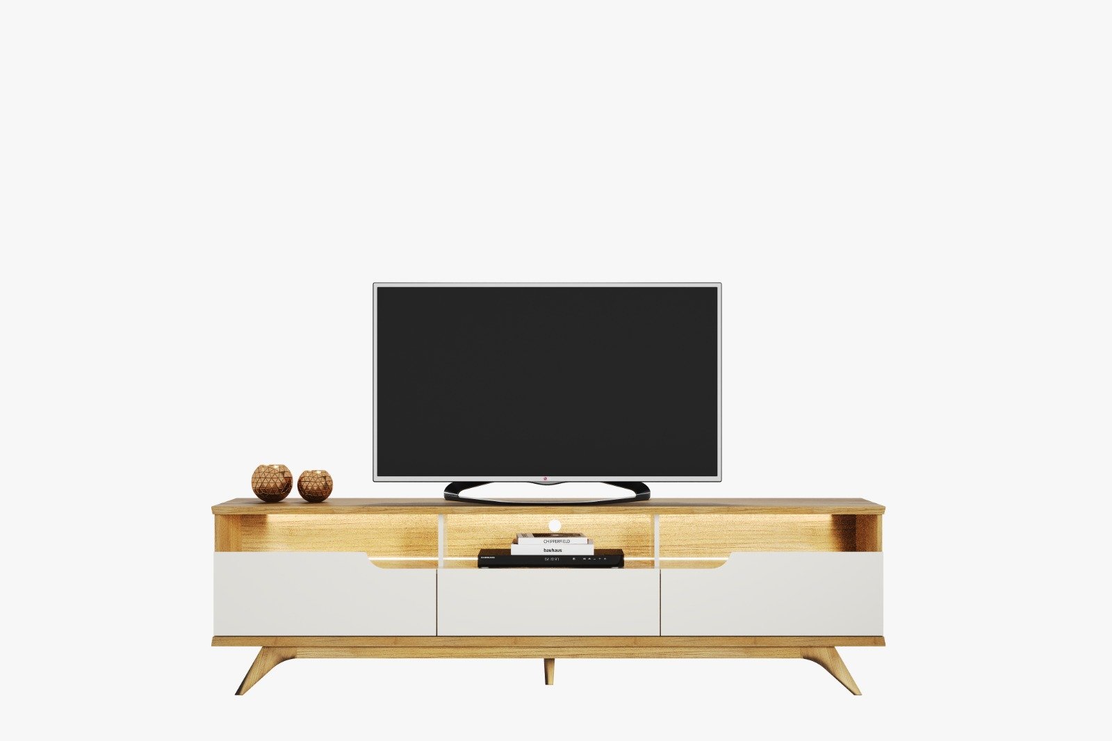Bancada Diplomata c/Led 2.00m 70"- Cinamomo/Off White - Imagem 2