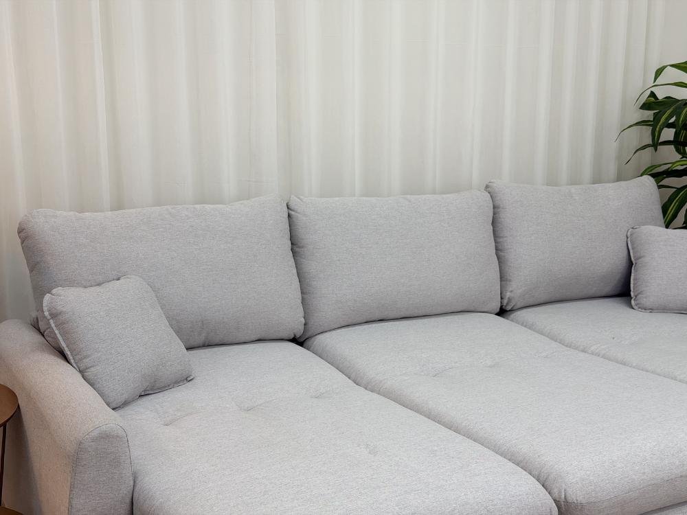 Sofá Cama Retrátil Reclinável Amaranto 2.70m 3 Módulos 80 - Cinza Linho - Imagem 5