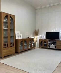 Conjunto Murano (Buffet, Cristaleira e Rack) Cinamomo/Off White – ARTELY