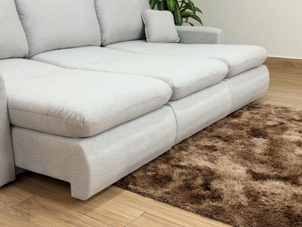 Sofá Cama Retrátil Reclinável Amaranto 2.70m 3 Módulos 80 - Cinza Linho - Imagem 11