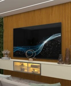 Home Suspenso até 85" Supremo Ripado 218 Naturale com Nicho Luminare Off White - GELIUS