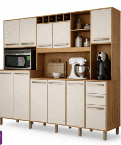 Armário Cozinha Completa Petra Cinamomo/Off White Valdemoveis