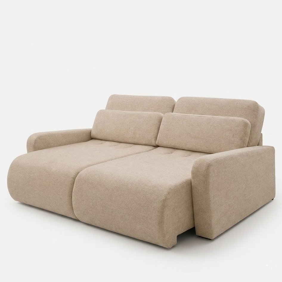 Sofá Retrátil Lisboa 2,30 m Linho Bege 203 - CONCEITO ESTOFADOS - Imagem 3