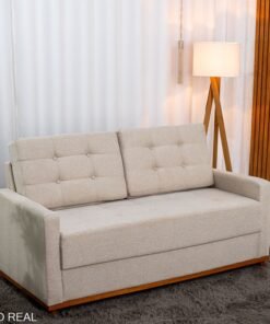Sofá 3 lugares Living Áustria Linho Bege A57 Larg. 1.70m