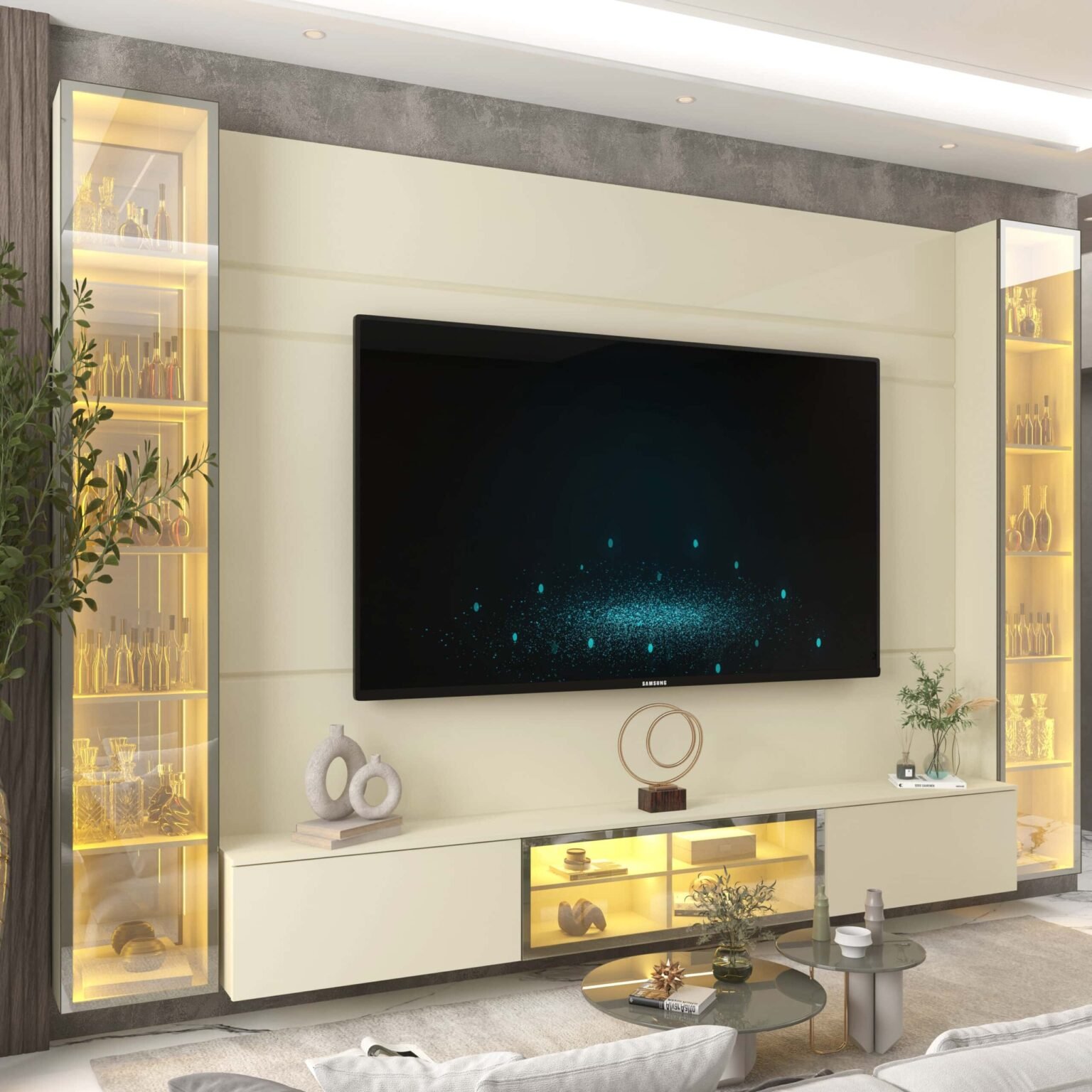 Home Suspenso até 85″ Luminare Reflecta com Duas Torres 293 Off White – GELIUS (ESPECIAL)