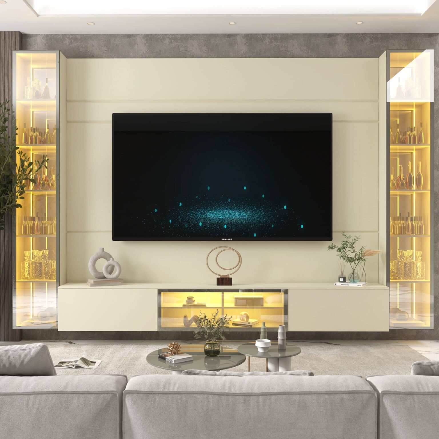 Home Suspenso até 85″ Luminare Reflecta com Duas Torres 293 Off White – GELIUS (ESPECIAL) - Imagem 2