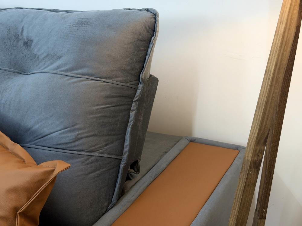 Sofá Retrátil e Reclinável Apollo Molas Ensacadas 2.30m – Cinza Veludo /Courino Marrom - Imagem 5