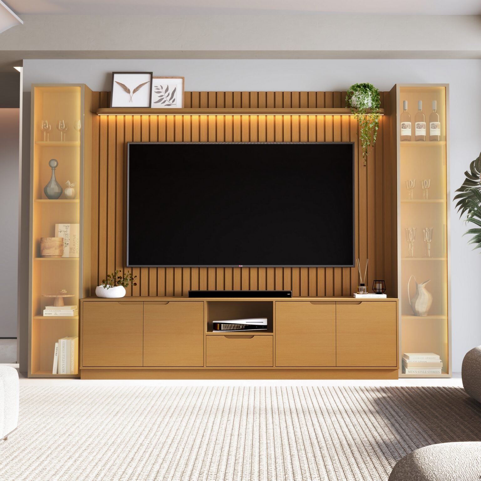 Home Tucumã Slim/Bancada 2.3 + Duas Torres Modular 2.2 Nature – JB BECHARA (ESPECIAL) - Imagem 2