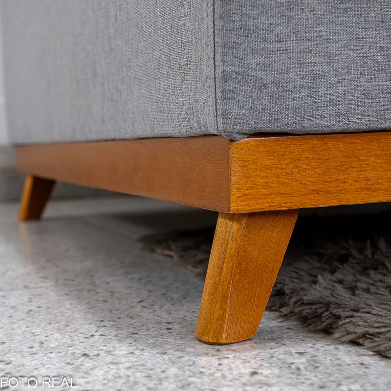 Sofá 3 Lugares C/ Chaise Armênia 2.50m Linho Cinza - Imagem 4
