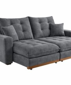 Estofado Retratil Reclinavel Ruah 250 2x100 + Braco 25cm Linha Rubi Veludo DVitrini