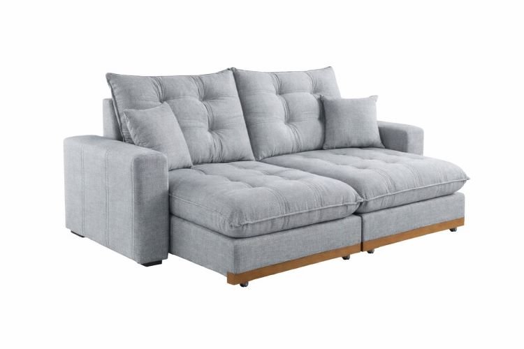 Estofado Retratil Reclinavel Ruah 250 2x100 + Braco 25cm Linha Rubi Veludo DVitrini - Imagem 2