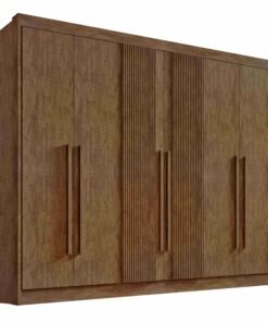 Roupeiro Athos 6 Portas – Branco Ripado | D’Doro